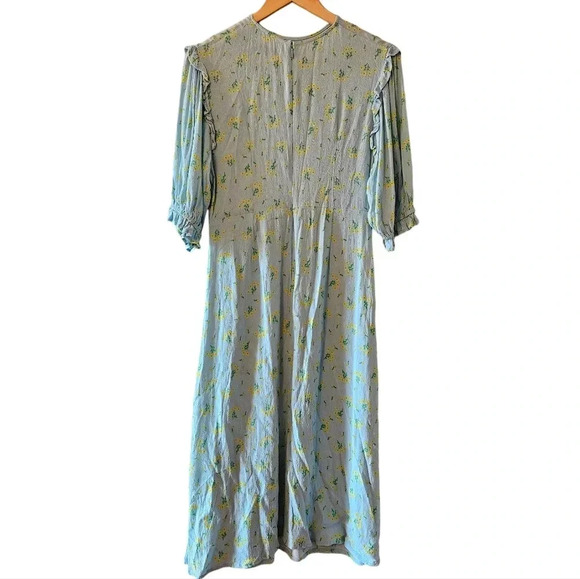 Faithfull The Brand Jea Marie Puff Sleeve Feminine Midi Sundress Dress Sz Small - Picture 11 of 16